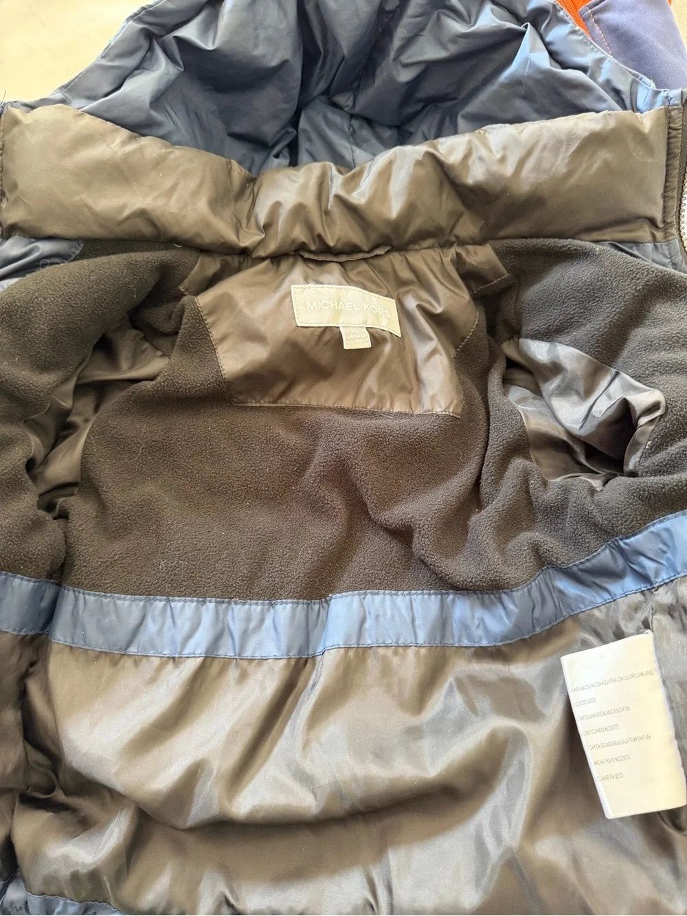 Michael Kors Navy Puffer Hooded Kids Jacket 2T